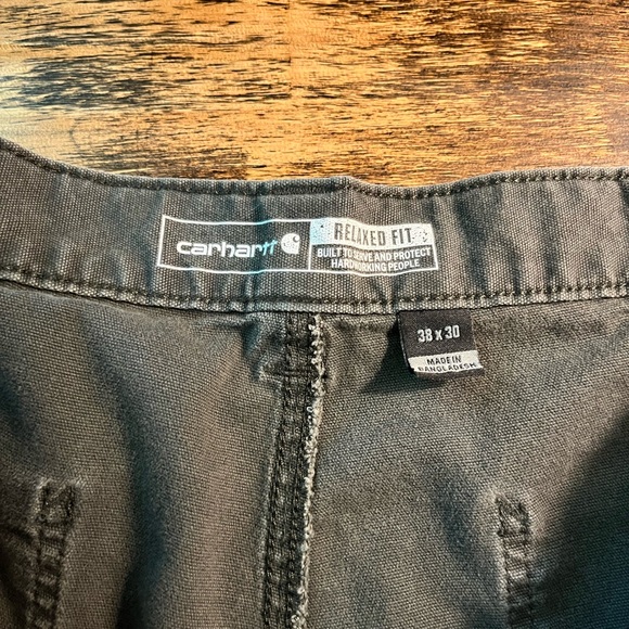 Carhartt 38x30 Rugged Flex Relaxed Fit Canvas Work Pants. Dark Gray - Picture 2 of 7